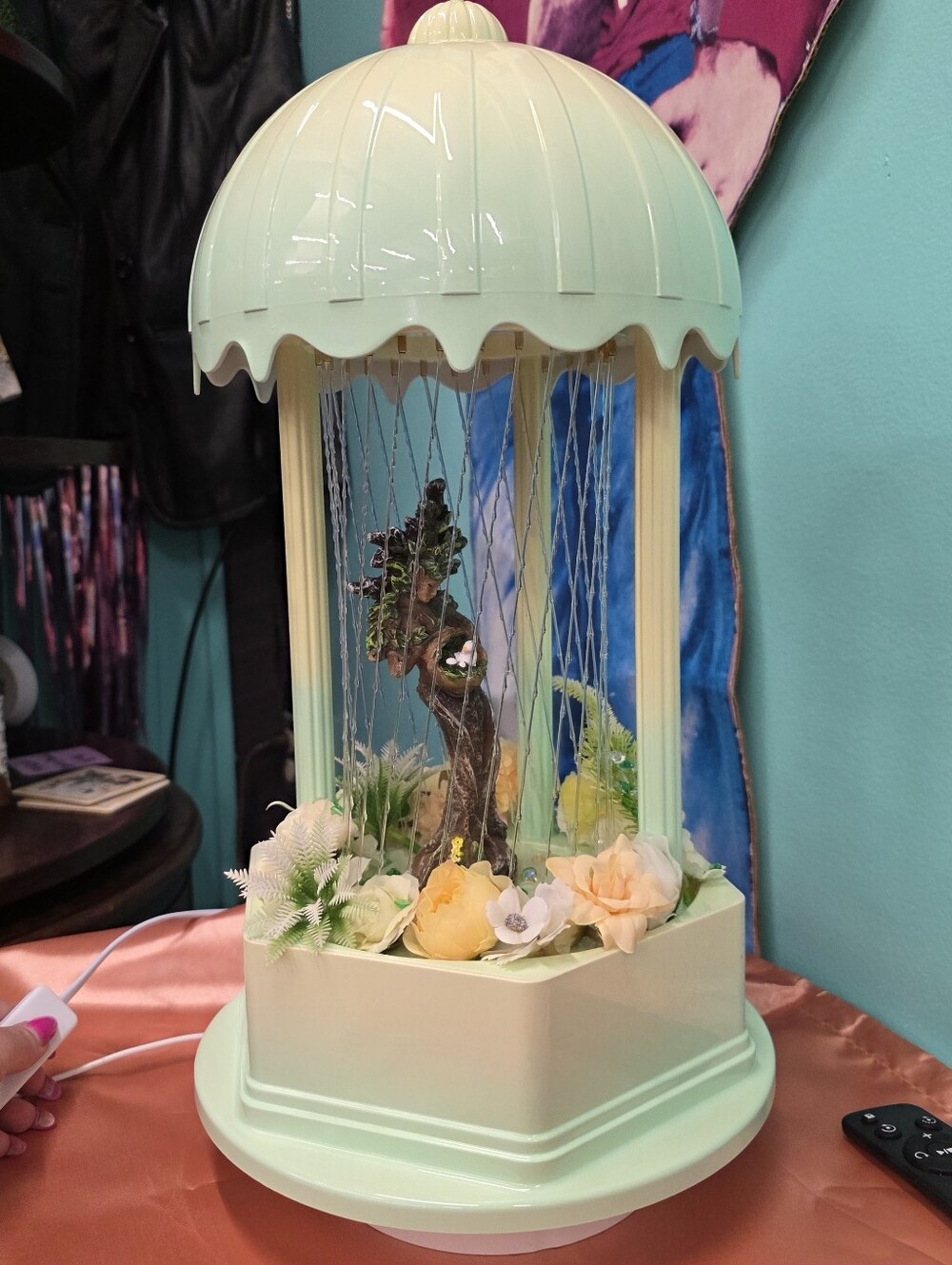 Oil Rain Motion Lamp Mother Tree Birdy - Picture 7 of 17